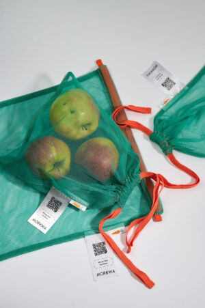 багаторазові торбинки з сітки зелена бірюза