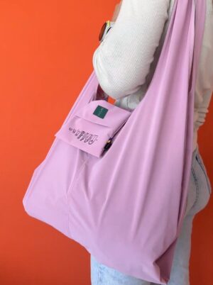 велика еко сумка на плече Morkwa рік оксамит рожева